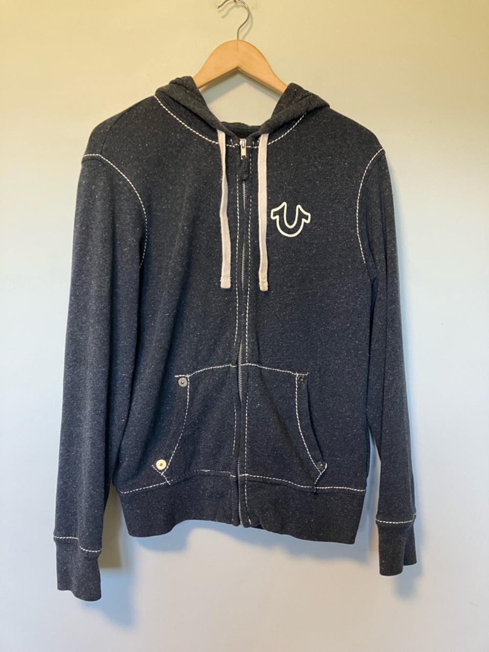 True Religion Full Zip Grey Hoodie